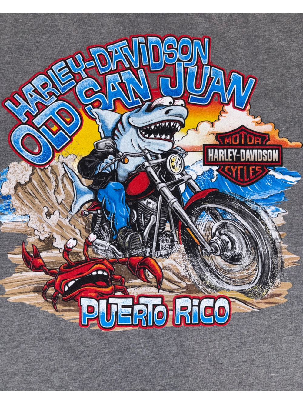 Harley-Davidson Old San Juan Puerto Rico Shark Chopper Graphic Tee - Men's XL